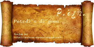 Petrás Ágnes névjegykártya