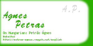 agnes petras business card